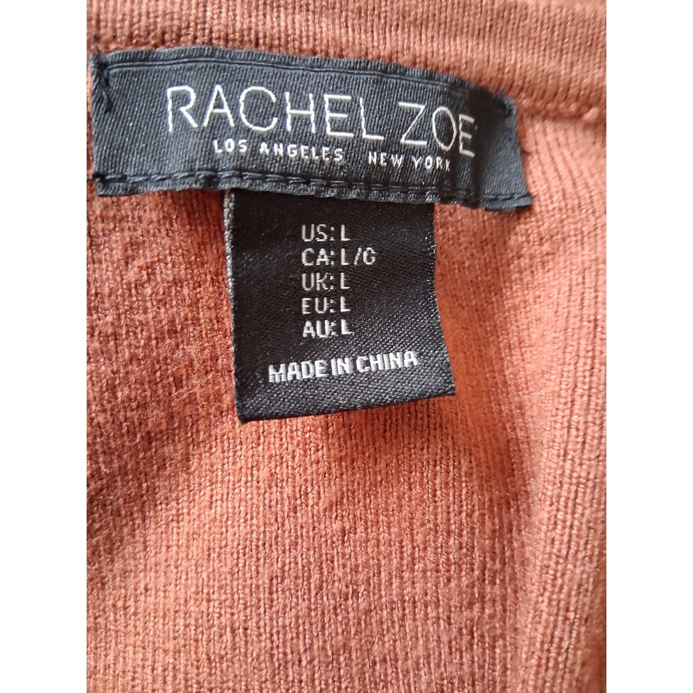 Rachel Zoe Brown Rib Knit Long Sleeve Square Neck Maxi Sweater Dress Size Large - Picture 7 of 8